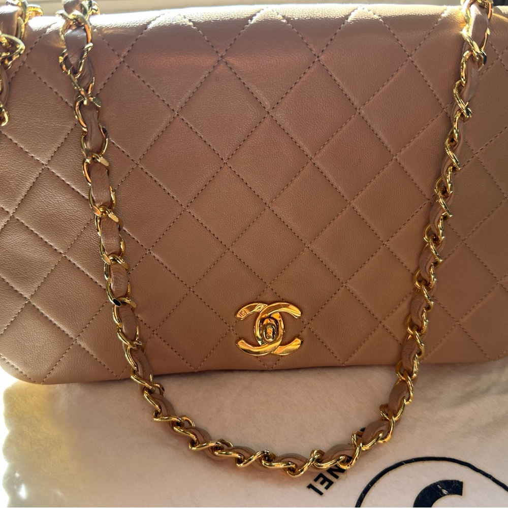 Chanel Tan Quilted Leather Bag